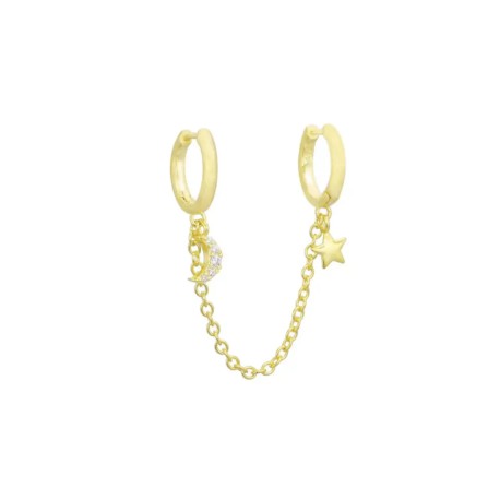 Moon&Star Double Hoop