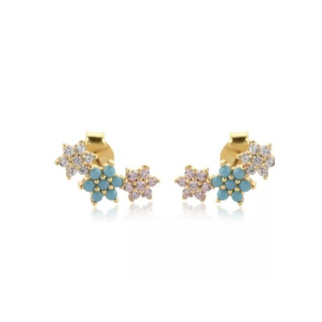 Triple Turquoise Flower