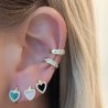 Pave Outline Stone Heart Huggies
