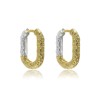 Hammered Two Toned Rectangle Huggies