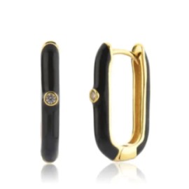 Enamel Rectangle Huggie