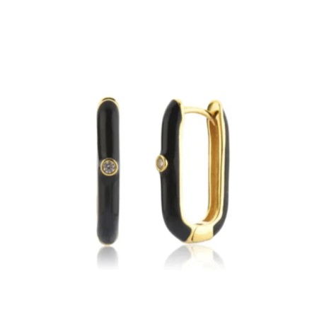 Enamel Rectangle Huggie
