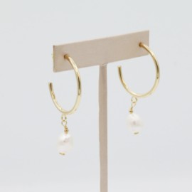 Pearl Drop Hoop